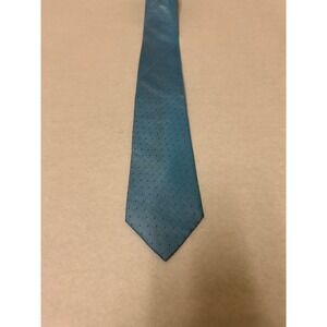 Calvin Klein Necktie Mens One Size Blue Dotted 100% Silk Designer Classic‎ Logo